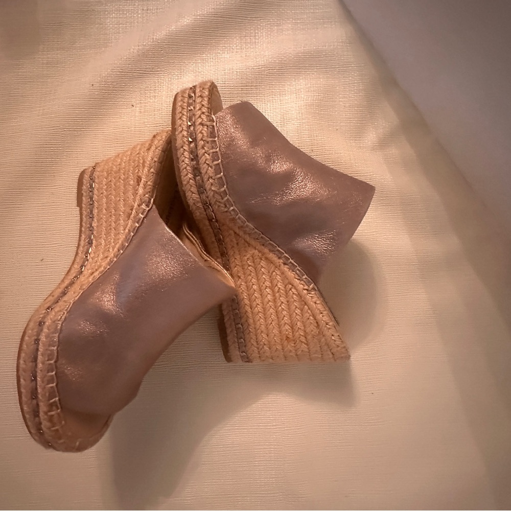 Karl Lagerfeld Bronze Wedge Sandals - Picture 3 of 5